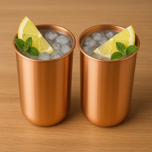Vendeur chaud 100% tasses et gobelets en cuivre pur 16 oz miroir argent Design moderne écologique avec marque personnalisée - Product Image 6