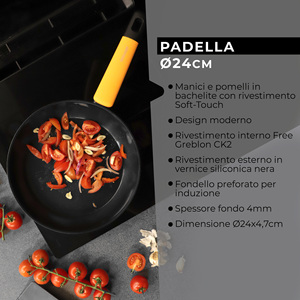 Linea Soft Collection 24 cm padella antiaderente pressofusa ceramica e ferro per cucina a induzione per alberghi - Product Image 3