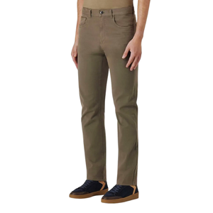 Pantalon cargo à cinq poches gris colombe pour hommes, confortable, été, style décontracté, coton sergé, teint en moyen solide, automne - Product Image 2