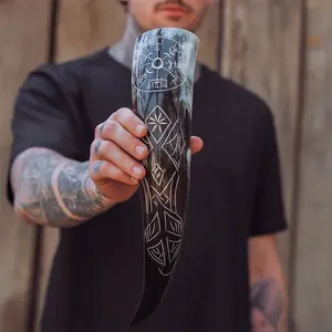 Authentique corne à boire viking nordique pour le miel et la bière avec un prix abordable Corne à boire viking faite à la main - Product Image 4