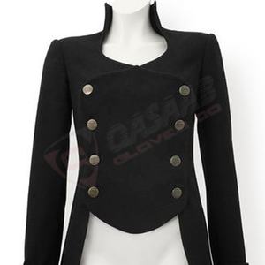 Corsets à lacets à boutons gothiques pour femmes-Vestes de tailcoat col rabattu à capuche imperméable fausse fourrure lin mode impression poche - Product Image 5