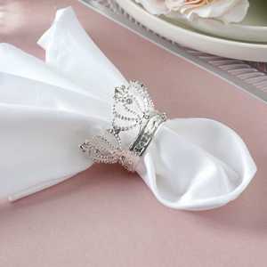 Vintage <b>Silver</b> <b>Crown</b> Luxury Stainless Steel Wood Napkin Ring Holder for Weddings Parties Christmas Restaurants - Product Image 4