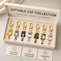 Pendentif décoratif pour sac à dos et porte-clés anime créatif, série Chatons Mignons, motif animal de dessin animé, avec queue qui peut bouger, boucle de porte importée, cadeau événementiel