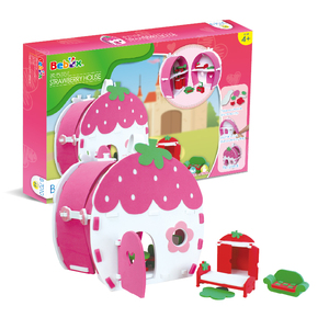 Jouet en EVA sur le thème de la fraise, maison 3D, puzzle DIY pour filles de 2 à 4 ans, décoration statique, kit de construction, non toxique, certifié EN71 - Product Image 4