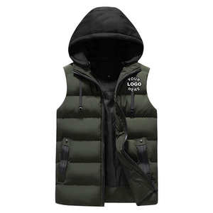 Gilet matelassé sans manches pour homme avec logo personnalisé, coupe-vent et amovible, style décontracté et chaud pour l'hiver - Product Image 2