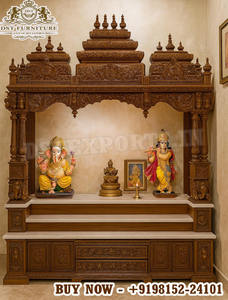 Mandir de Madera Ashtalakshmi Estilo del Sur de la India, Mandir Ashtalakshmi Tallado a Mano de Primera Calidad, Gabinete de Puja Ashtalakshmi de Diseño, Canadá - Product Image 3