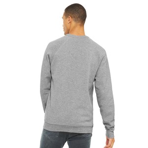 Bella Canvas Pull à col rond pour homme unisexe éponge polaire Raglan Sweat à col rond gris - Product Image 3