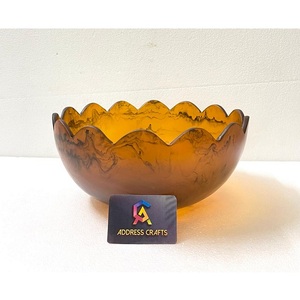 Bol à fruits en résine ambre, dernier modèle, écologique, bol en résine de flux, bol décoratif en résine, plat de service pour fête et maison - Product Image 2