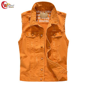 Nouveau design de gilet en jean pour hommes gilet en jean respirant de couleur unie pour hommes gilet en jean pour hommes streetwear - Product Image 1