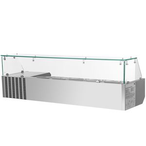 LIVRAISON GRATUITE Station de préparation électrique de condiments de 55 pouces avec table à sandwich de 13,8 litres, 3 bacs de 3 1/3 po et 4 bacs de 4 1/6 po, bar à salades 150W 30 - Product Image 3