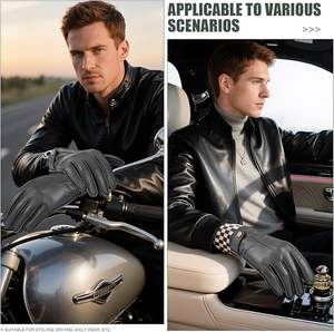 Gants d'équitation de moto à la mode confortables classiques authentiques de qualité supérieure avec poignet réglable et coupe confortable - Product Image 5