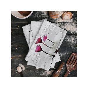 Toallas de cocina de algodón 100% con bordado de golf OEM con estampado floral Biodegradable económico 250 GSM MOQ 50 India Etiqueta Privada - Product Image 5