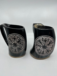 Jarra de Cerveza Nórdica, Jarra de Cuerno de Búfalo Genuino, Jarra para Beber, Decoración Pulida para Cumpleaños Personalizados por Tradebit - Product Image 3