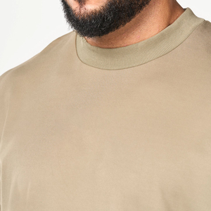 เสื้อยืดแฟชั่นสำหรับผู้ชายทรงโอเวอร์ไซส์ทรงโอเวอร์ไซส์คอกลมแขนสั้นเสื้อ100% ผ้าคอตตอนพลัสไซส์ - Product Image 5