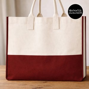 Bolsa de Lona Borgoña de Alta Calidad, Gran Capacidad, Forma Cuadrada, Duradera y de Color Sólido, Regalo para Damas de Honor y Invitados de Boda - Product Image 1