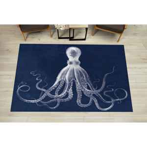 Alfombra de terciopelo estampada para salón, diseño de pulpo de Lord Bodner, moderna, con motivos de animales submarinos, de gran tamaño, fácil de limpiar. - Product Image 3