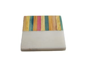 Merveilleux bois d'acacia naturel et pierre de marbre avec sous-verres personnalisés polis de haute qualité sous-verres en marbre ardoise tapis en silicone - Product Image 3