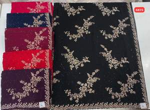 Saree Georgette fresco con bordado delicado y tela fluida elegante para fiestas y eventos de bodas elegantes - Product Image 6