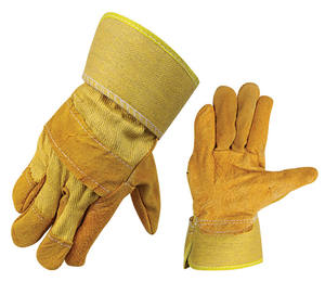 Gants de travail en cuir de vache, paume et tricot anti-chocs, gants 707, gants de construction, vente en gros - Product Image 3