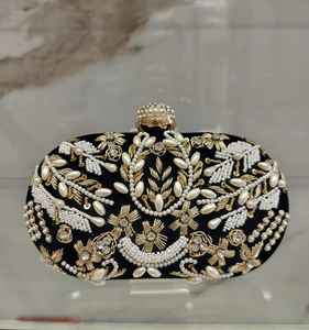 Pochette de luxe faite à la main pour mariages fêtes célébrations exquis perlé sac à main perle broderie gland décoration Durable - Product Image 4