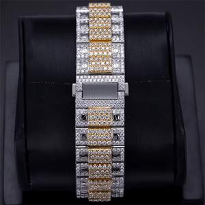 Reloj de Hombre Personalizado con Diamantes de Moissanita VVS Automáticos, Esfera Romana, Completamente Engastado, Diseño Hip Hop de Acero Inoxidable en Oro o Plata - Product Image 3
