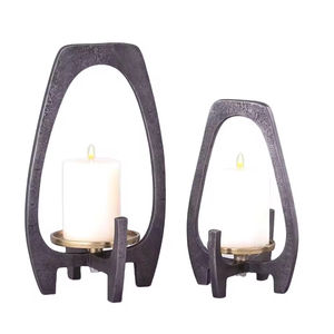 Modern Design <b>Set</b> of 2 Tealight <b>Candle</b> Holder Vintage Style Greatest Quality Metal Decorative <b>Candle</b> Stand Gold & Silver - Product Image 4