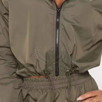 Ensemble long 2 pièces tendance pour femme, coupe-vent à capuche, couleur unie, décontracté, respirant, pour le quotidien et les aventures en plein air, en nylon/polyester