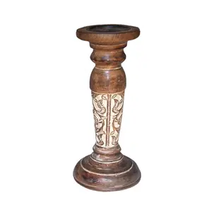 Support de bougie en bois décoratif artisanal pour événements, fêtes, maison, bureau et spa - Product Image 1