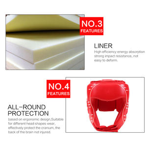 Protector de cabeza de boxeo de Taekwondo de clase alta, casco de cuero PU de seguridad profesional, logotipo personalizado, equipo de artes marciales de protección completa - Product Image 4