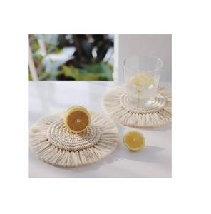 แผ่นรองจานแมคคาเม่ของนักออกแบบการออกแบบที่ทันสมัยการตกแต่งตามธรรมชาติรูปทรงตามสั่งสีธรรมชาติเครื่องใช้บนโต๊ะที่มีความต้องการมากที่สุด - Product Image 2