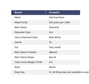 Anillo de Plata de Ley 925 con Diamante Azul Blanco Natural en Forma de Domo, Cierre de Solapa, para Compromiso o Boda - Product Image 6