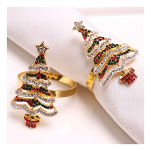 Rond de serviette moderne chic pour Noël et les fêtes Anneaux de serviette or mat il est en très prix et de bonne qualité - Product Image 6