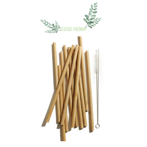 หลอดไม้ไผ่แบบนำกลับมาใช้ใหม่และย่อยสลายได้หลอดไม้ไผ่โลโก้/Eco2go ขนาดปรับแต่งได้ - Product Image 1