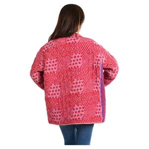 Saree en soie vintage fait à la main pure crêpe de soie femmes veste matelassée manteaux chauds d'hiver - Product Image 6