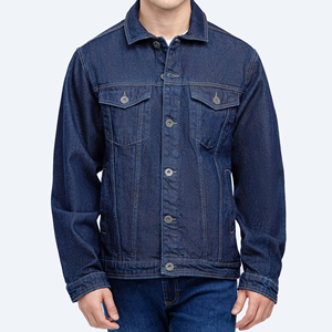 Veste en jean pour homme de haute qualité, sans col, tissu confortable, design tricoté imprimé sur toute la surface, imperméable, hiver - Product Image 5