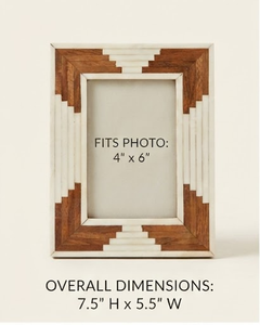 Resin Work Wood Photo Frame 4x6 Inch Rectangle Rustic Handmade Tabletop Vertical Display - Product Image 1