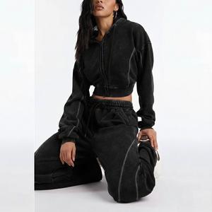 Conjunto Deportivo de 2 Piezas para Mujer, Talla Grande, con Capucha, Informal, 100% Algodón, Felpa, Hecho en Bangladés - Product Image 2