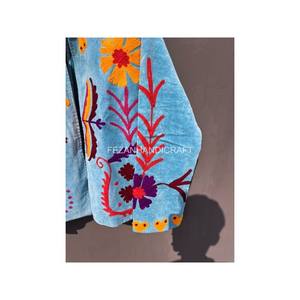 เสื้อแจ็คเก็ตผ้ากำมะหยี่ปักลายดอกไม้แบบซูซานีสำหรับเทศกาลผู้หญิง  ผ้าฝ้าย  กระเป๋าสองข้าง  แบบสั้น  สำหรับฤดูหนาวและฤดูใบไม้ร่วง  ใส่ได้ทั้งชายและหญิง - Product Image 2