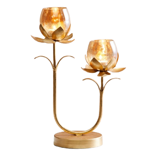 ที่วางไฟ T ขนาด34L X 34W X 10.5H CM พร้อมฐานโลหะและตัวกระจกที่มีหลุมแก้วสำหรับคริสต์มาส - Product Image 6