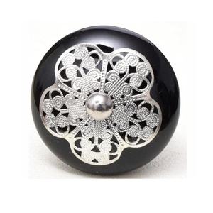 <b>Black</b> Etched Ceramic Knob Cabinet Cupboard <b>Dresser</b> Knobs Furniture Wardrobe Closet Drawer Kitchen <b>Dresser</b> Knobs for Home Decor - Product Image 6