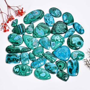 Cabujón de crisocola curativo Natural Shattuckite Forma plana suave Par ovalado Cabujón Piedra preciosa hecha de cuarzo - Product Image 2