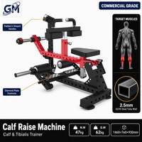 Machine à fessiers et à tibialis à charge libre robuste avec siège réglable pour l'entraînement de force en salle de sport commerciale