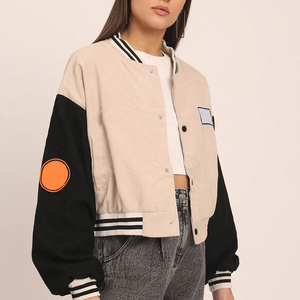 เสื้อแจ็กเก็ตผ้าขนแกะล้วนแฟชั่นผ้าเบสบอลสำหรับฤดูหนาวโลโก้ตามสั่ง - Product Image 2