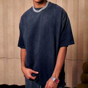 เสื้อยืดดรอปโชว์เดอร์สุดหรู แบรนด์สั่งทำได้ ผ้าเรียบ ทรงโอเวอร์ไซส์ ทรงหลวม สีขาว ผ้าฝ้าย เสื้อยืดผู้ชาย ผ้าโพลีเอสเตอร์สีขาว - Product Image 1