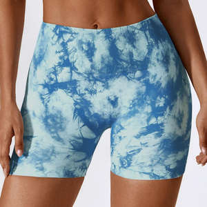 2024 Women's Summer High Waist Seamless Printed Running Booty Shorts <b>Tummy</b> <b>Control</b> Sweat-wicking Sublimation Gym Hot Shorts - Product Image 5