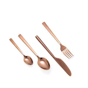 <b>Gold</b> Polished Stainless Steel Flatware Set with Modern Thick Handle Design High Quality Luxury Royal Flatware - Product Image 6