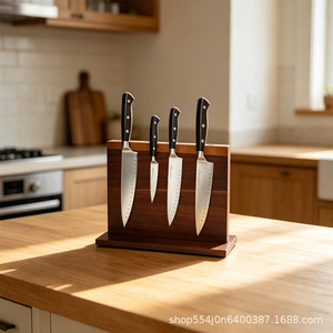 Support magnétique en bois pour couteaux, rangement créatif pour couteaux de cuisine, présentoir de bureau - Product Image 4