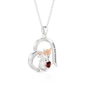 Collier pendentif cœur de vache des Highlands personnalisé avec pierre de naissance Jeulia Hug Me en acier inoxydable - Product Image 2