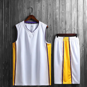 Uniforme de basket-ball à séchage rapide de haute qualité pour hommes Lakers Jersey ensemble de vêtements de sport vente en gros directe d'usine avec logo personnalisé - Product Image 6