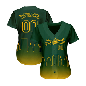 Ensembles d'uniformes de baseball sur mesure Chemises vert foncé Vêtements de sport de haute qualité Options de conception d'équipe personnalisées pour les joueurs - Product Image 6